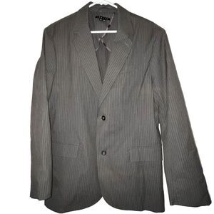 Theory Blazer Jacket Mens 42 Brown Striped‎ Two Button Notch Casual Party
